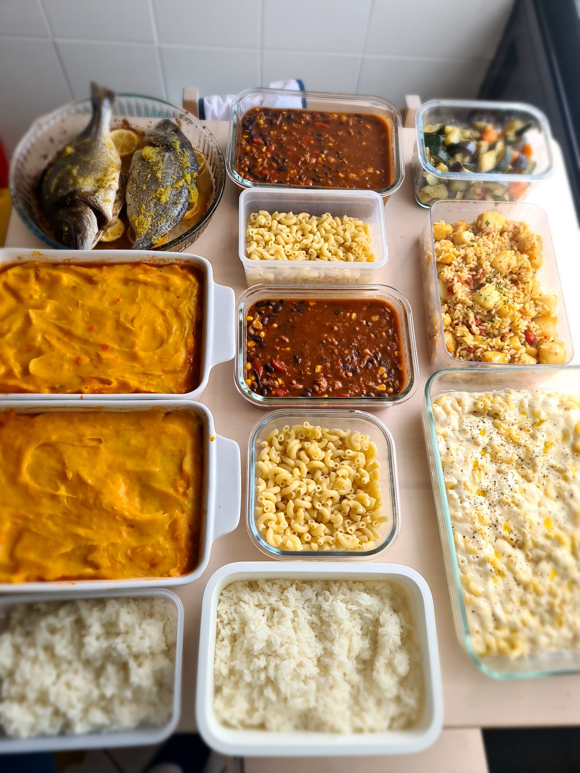 Refeições da semana preparadas de uma vez