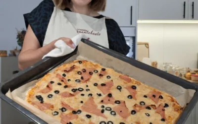 Pizza com massa de iogurte