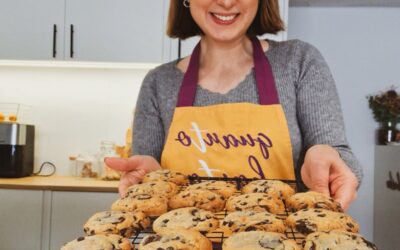 Cookies de manteiga de amendoim e chocolate
